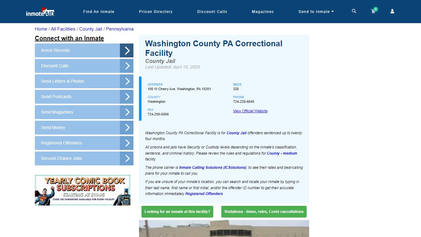 Washington County PA Correctional Facility - Inmate Locator ...